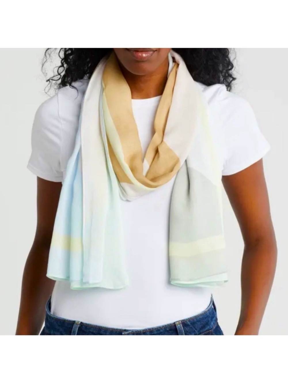 Kurt Geiger Pastel Rainbow Oblong Scarf